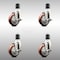 Service Caster 4 Inch 316SS Maroon Poly Swivel 1-7/8 Inch Expanding Stem Caster Set Brake SCC SCC-SS316EX20S414-PPUB-MRN-TLB-178-4 - alternate 1